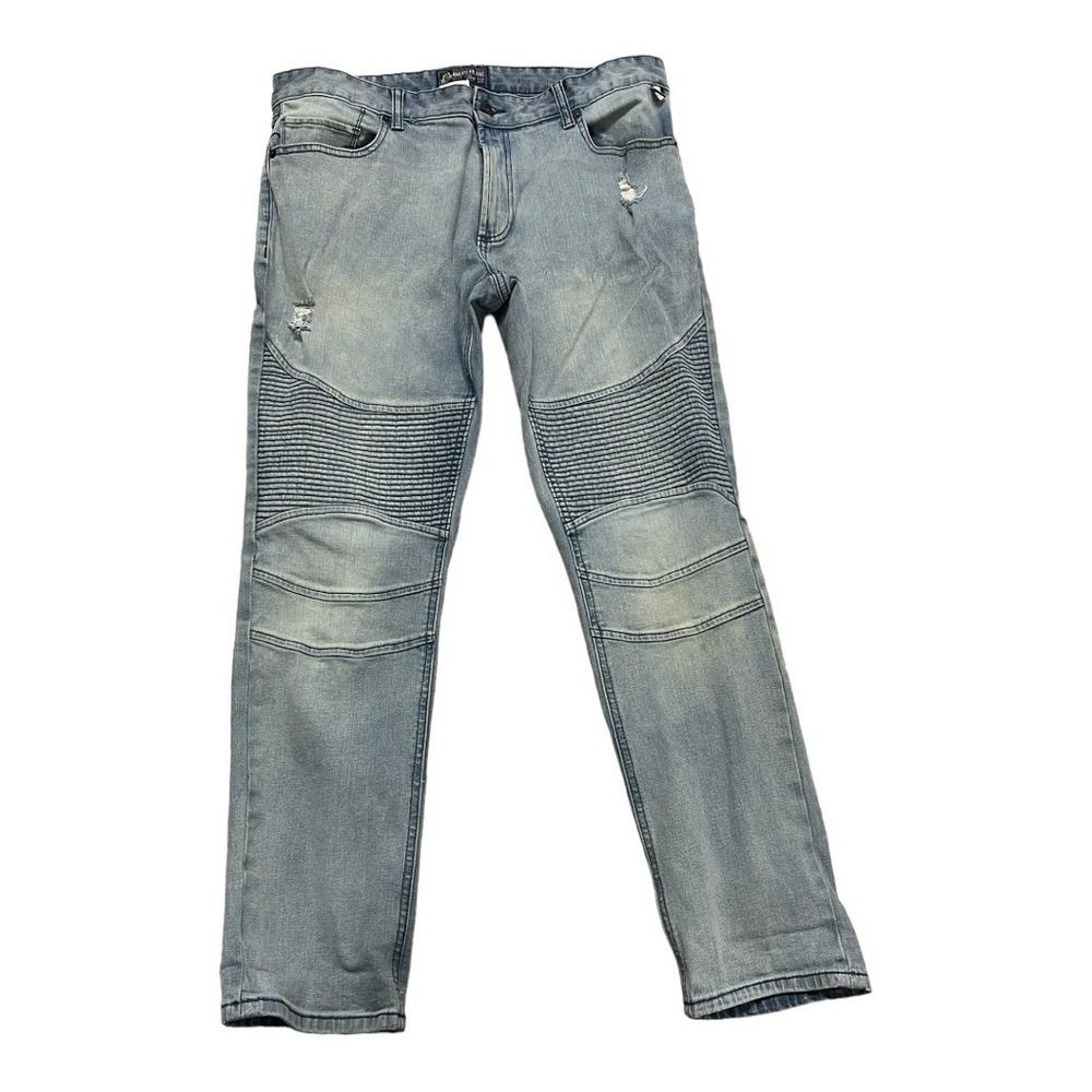 American Rag Men's Slim Fit Moto Jeans Blue Size 34/30
